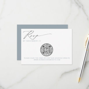 QR Code Nautical Beach Seashell Weddenschap RSVP