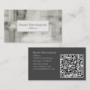 QR Code Neutraal Abstract Visitekaartje Zacht Grij