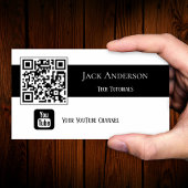 QR Code noir et blanc Vlogger Carte de visite