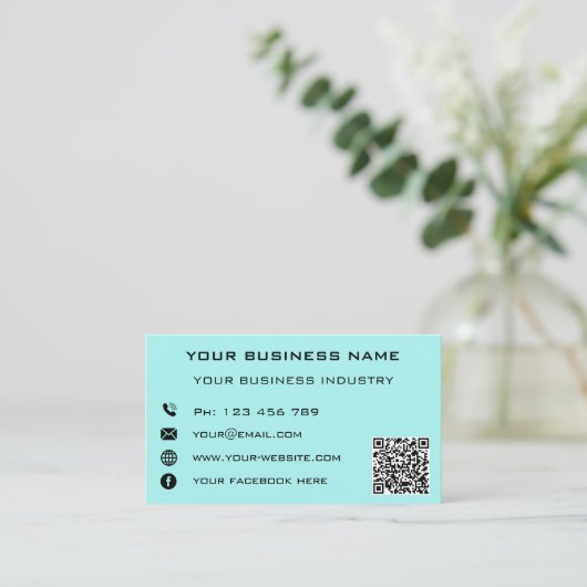 QR Code Nom Adresse Coordonnées Carte de visite (Debout devant)