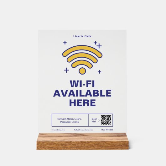 Qr Code Nom commercial Minimal wifi Détails (Recto)
