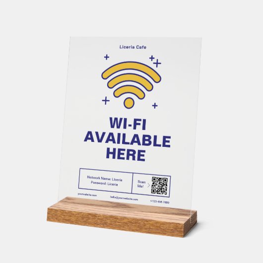 Qr Code Nom commercial Minimal wifi Détails (Angle)