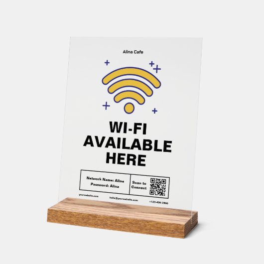 Qr Code Nom commercial Minimal wifi Détails (Angle)