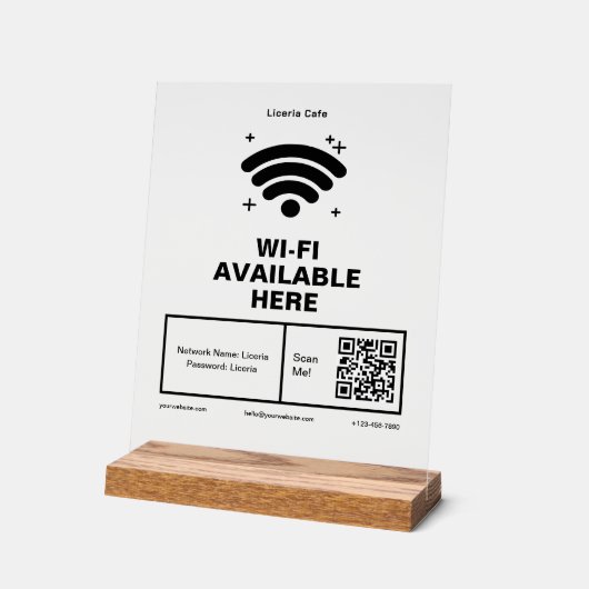 Qr Code Nom commercial Minimal wifi Détails (Angle)