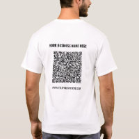 QR Code Nom Site Web Promotionnels Société T-Shirt