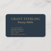 QR Code Notary Public Navy Blue Gold Visitekaartje (Voorkant)