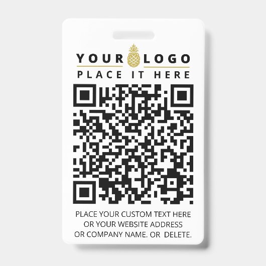 QR-code nu scannen | Moderne aangepaste bedrijfslo Badge (Voorzijde)