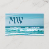 QR Code Ocean Wave Initialen Visitekaartje (Voorkant)