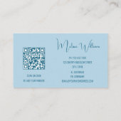 QR Code Ocean Wave Initialen Visitekaartje (Achterkant)