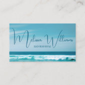 QR Code Ocean Wave Initialen Visitekaartje (Voorkant)