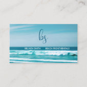 QR Code Ocean Wave Initials Visitekaartje (Voorkant)