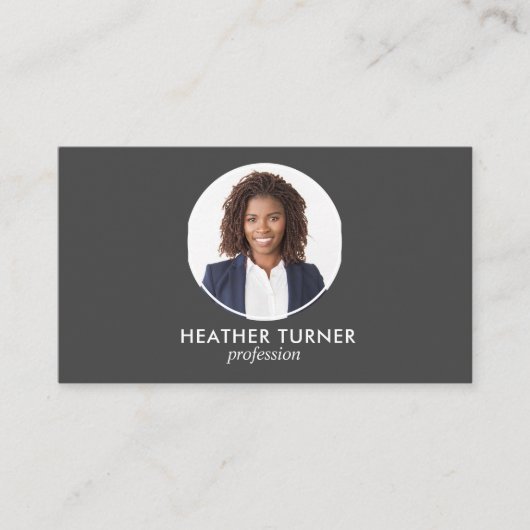 QR CODE of Logo Professional Headshot Photo GREY Visitekaartje (Voorkant)