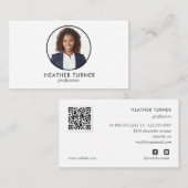 QR-CODE of Logo Professional Headshot White Visitekaartje (Voorkant / Achterkant)