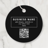 QR-code of Logo uploaden | Modern Black Bedankjes Labels (Voorkant)