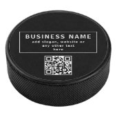 QR-code of Logo uploaden | Modern Black Hockey Puck (3/4)