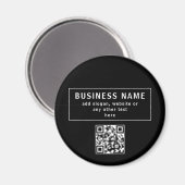 QR-code of Logo uploaden | Modern Black Magneet (Voorkant / Achterkant)