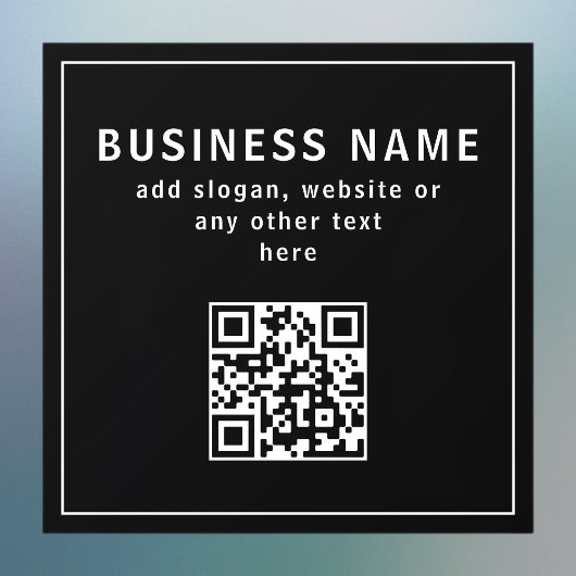 QR-code of Logo uploaden | Modern Black Raamsticker