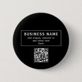 QR-code of Logo uploaden | Modern Black Ronde Button 5,7 Cm (Voorkant)