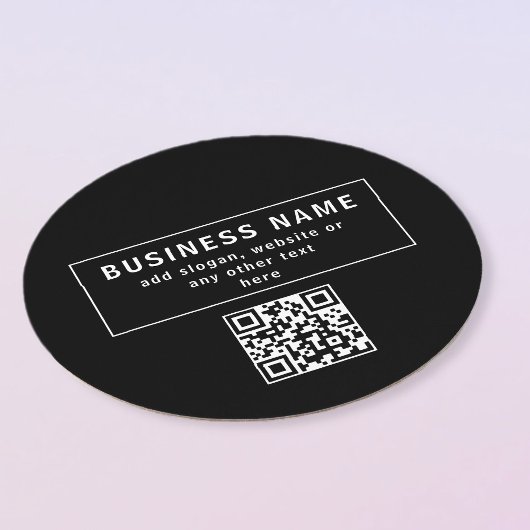 QR-code of Logo uploaden | Modern Black Ronde Kartonnen Onderzetter