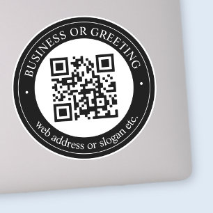QR-code of Logo uploaden   Modern Black Sticker