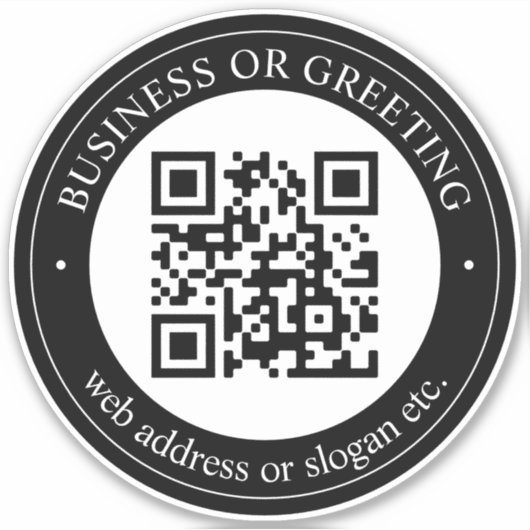 QR-code of Logo uploaden | Modern Black Sticker (Voorkant)
