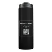 QR-code of Logo uploaden | Modern Black Thermosbeker (Voorkant)