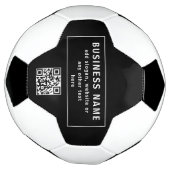 QR-code of Logo uploaden | Modern Black Voetbal (Gedraaid)