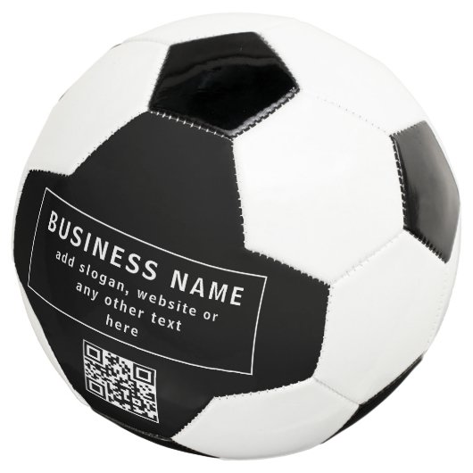 QR-code of Logo uploaden | Modern Black Voetbal (Drie kwart)
