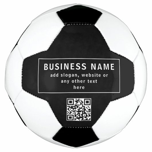 QR-code of Logo uploaden | Modern Black Voetbal (Voorkant)