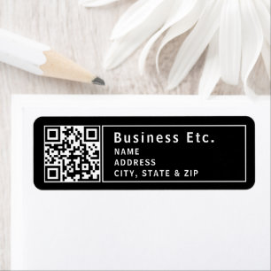 QR-code of Logo uploaden   Modern retouradres Etiket