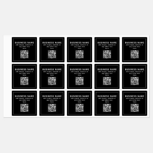 QR-code of Logo uploaden | Modern zwart waterdicht Labels (Vel)