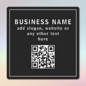 QR-code of Logo uploaden | Modern zwart waterdicht Labels