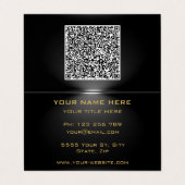 QR-code onder Spotlight Golden Black Visitekaartje (Buitenkant ongevouwen)