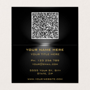 QR-code onder Spotlight Golden Black Visitekaartje