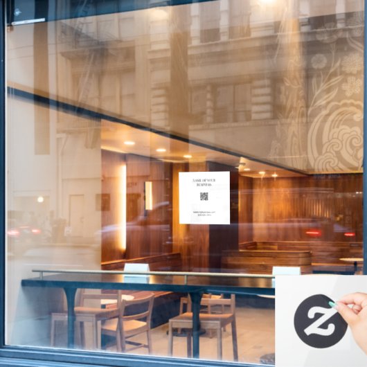 QR-code ondoorzichtig venster Cling Raamsticker (Cafe Raam)