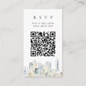 QR Code Online New York Skyline Website RSVP Informatiekaartje (Voorkant)