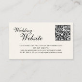 QR code online RSVP classic script website wedding Informatiekaartje (Voorkant)
