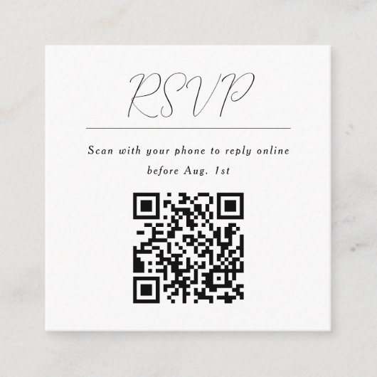 QR-code Online Rsvp - Gegevens Informatiekaartje (Voorkant)