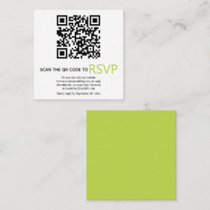 QR-code online RSVP moderne lichtgroene bruiloft Informatiekaartje