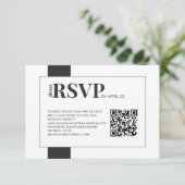 QR Code online RSVP vettige minimale bruiloft (Staand voorkant)