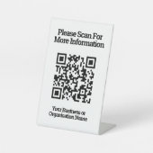 QR-code Ontwerpinformatie Pedestal Sign Reclamebord Met Voetstuk (Voorkant)