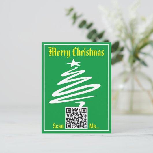 QR-code op een kerstBriefkaart Briefkaart (Staand voorkant)