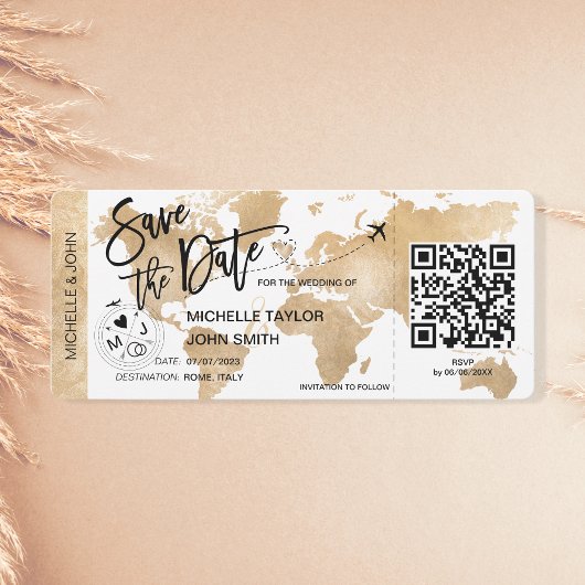 QR-code Opslaan datum instapmodel Wereldkaart Kaart