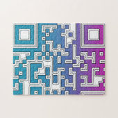 QR-code - Paars blauw Legpuzzel (Horizontaal)