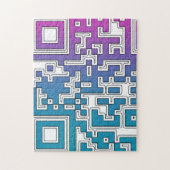 QR-code - Paars blauw Legpuzzel (Verticaal)