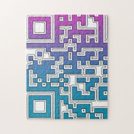 QR-code - Paars blauw Legpuzzel