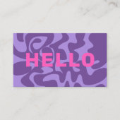 QR Code Paarse Roze Retro Squiggles Visitekaartje (Voorkant)