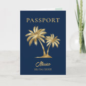 QR Code Palm Tree Passport Bruiloft Wereldkaart (Voorkant)