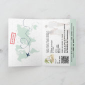 QR Code Palm Tree Passport Bruiloft Wereldkaart (Binnen)