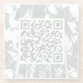 QR-code palmboom Ontwerpglas Onderzetter (Achterkant)